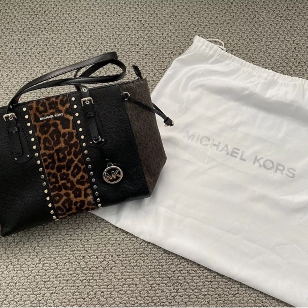 Michael Kors Voyager Tote Bag - Leopard Print Calf Hair